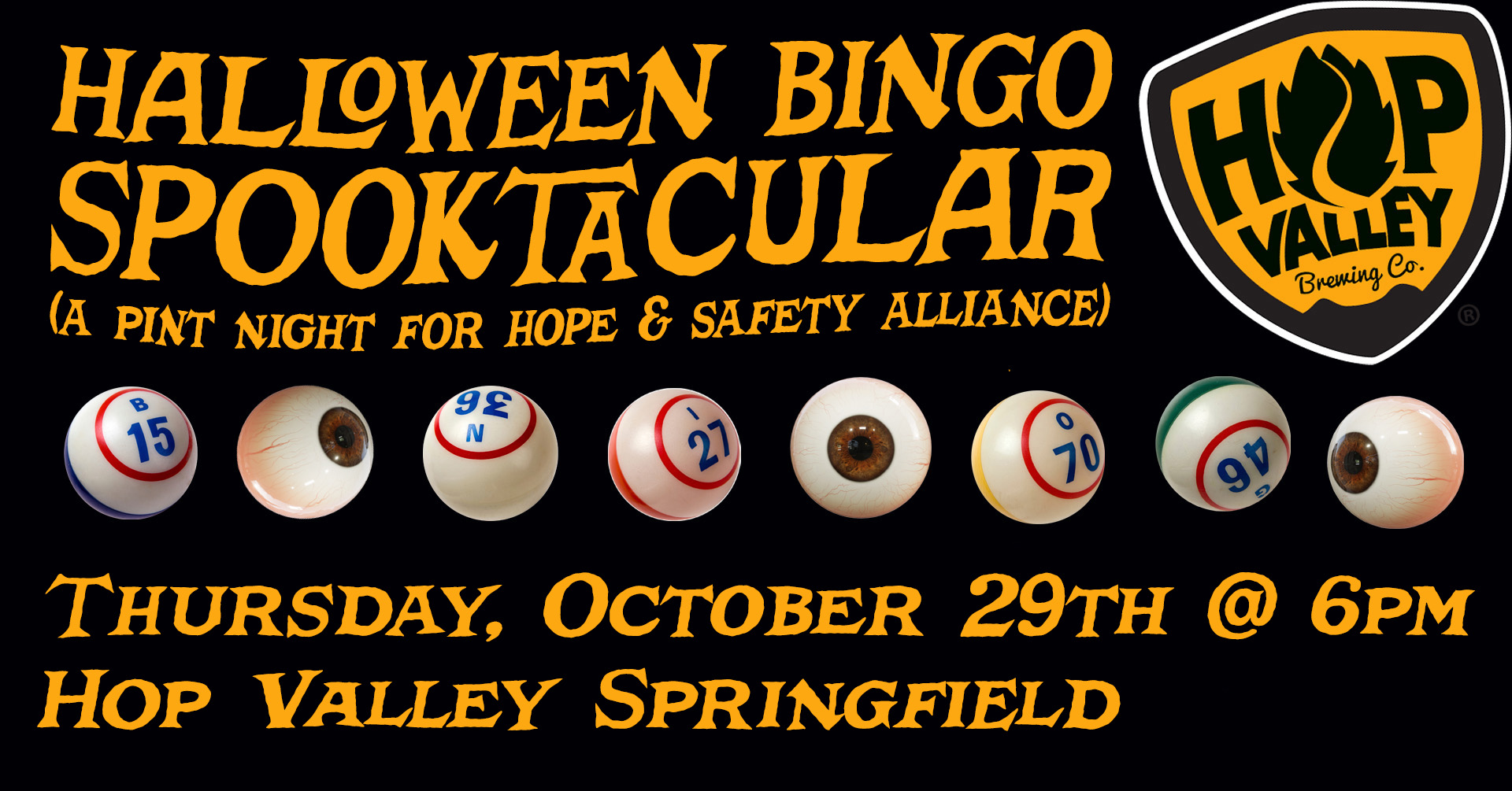 Halloween Bingo Spooktacular (A Pint Night for Hope & Safety Alliance)